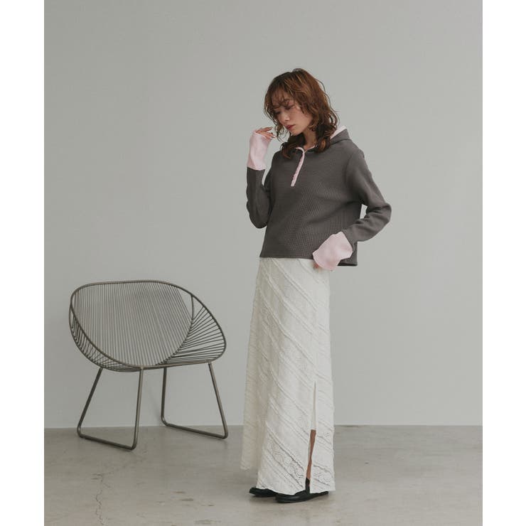 【2026SS新作】バイカラーワッフルパーカー | ad thie | 詳細画像44 