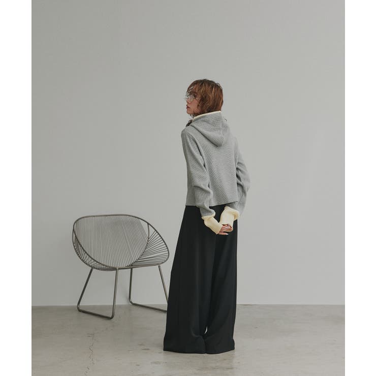 【2026SS新作】バイカラーワッフルパーカー | ad thie | 詳細画像8 