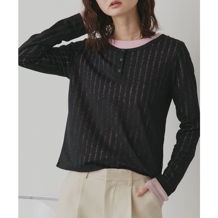 【2026SS新作】シアーリブヘンリーネックトップス | ad thie | 詳細画像13 