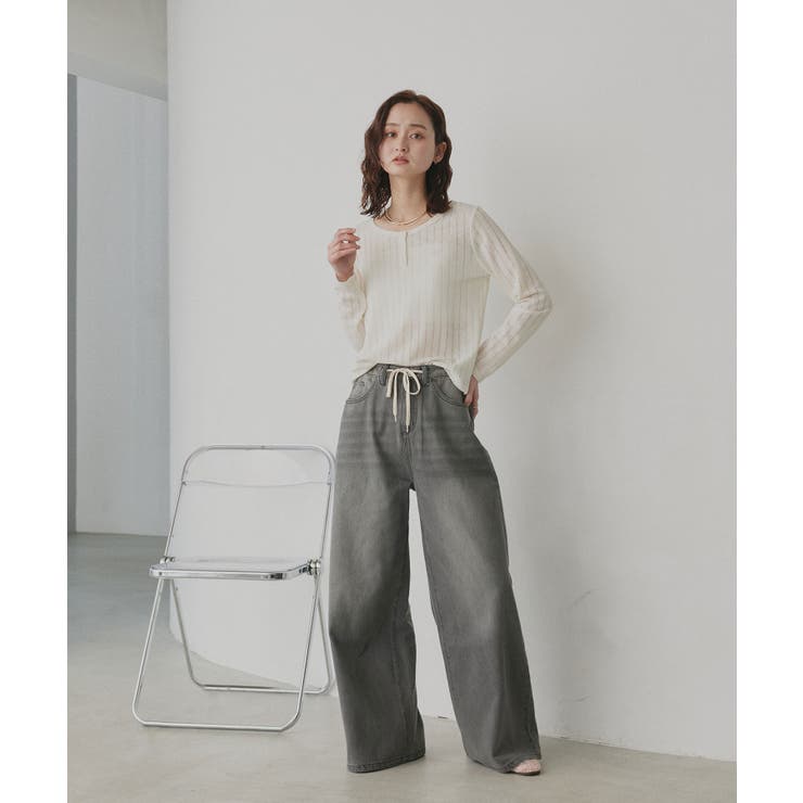 【2026SS新作】シアーリブヘンリーネックトップス | ad thie | 詳細画像2 