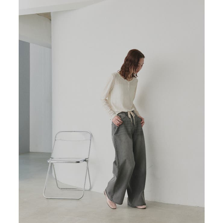 【2026SS新作】シアーリブヘンリーネックトップス | ad thie | 詳細画像3 