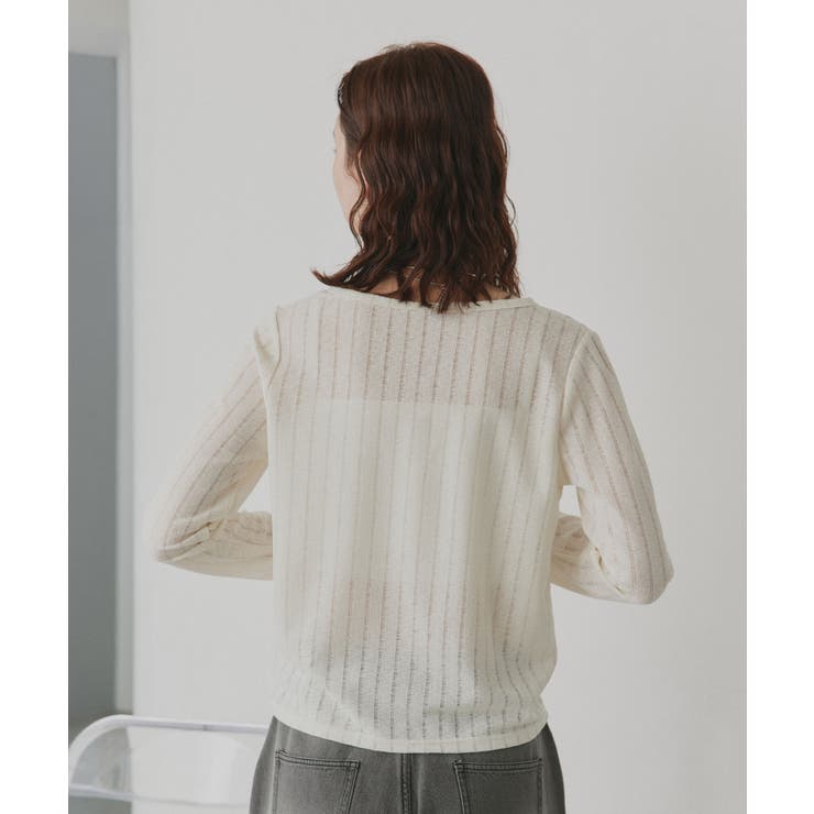 【2026SS新作】シアーリブヘンリーネックトップス | ad thie | 詳細画像8 