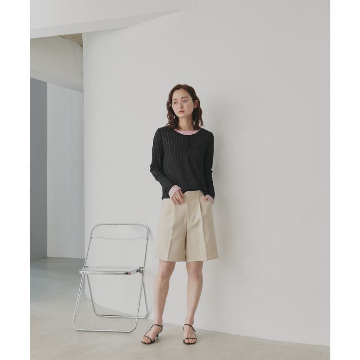 【2026SS新作】シアーリブヘンリーネックトップス | ad thie | 詳細画像9 