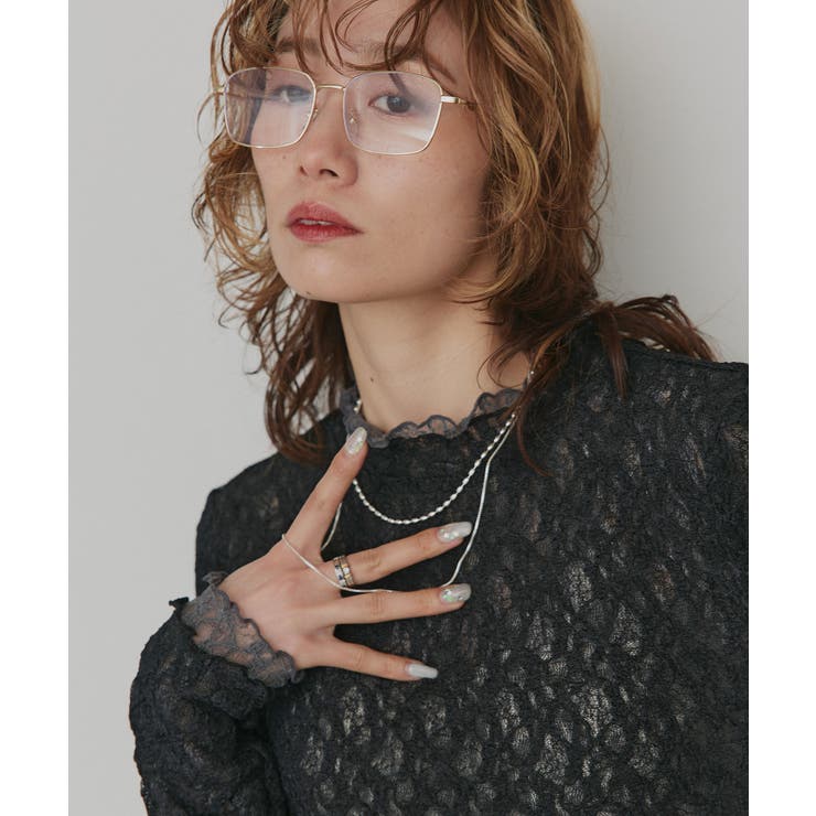 【2026SS新作】リバーシブルプチハイネックレーストップス | ad thie | 詳細画像13 