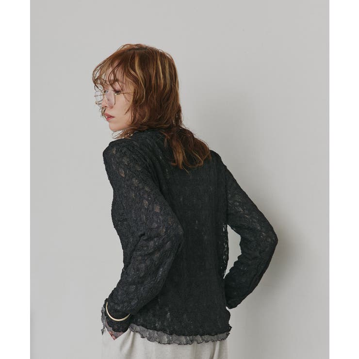 【2026SS新作】リバーシブルプチハイネックレーストップス | ad thie | 詳細画像14 