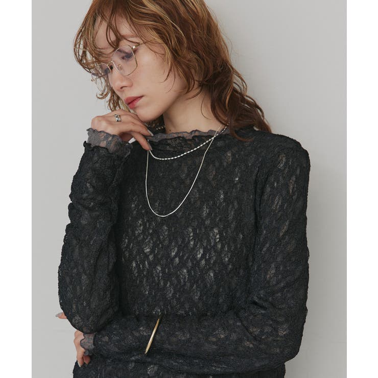 【2026SS新作】リバーシブルプチハイネックレーストップス | ad thie | 詳細画像15 