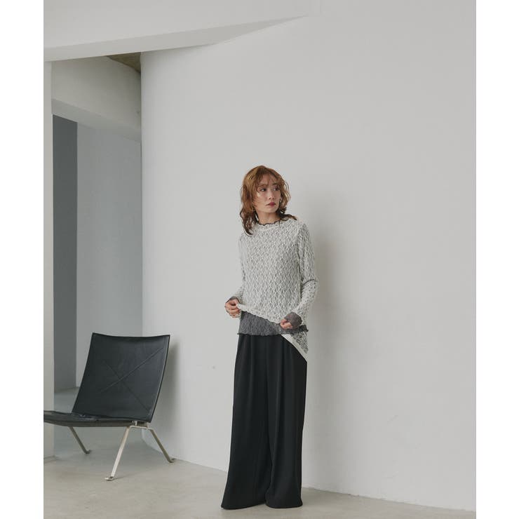 【2026SS新作】リバーシブルプチハイネックレーストップス | ad thie | 詳細画像2 