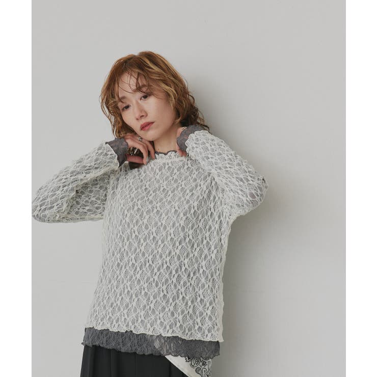 【2026SS新作】リバーシブルプチハイネックレーストップス | ad thie | 詳細画像5 