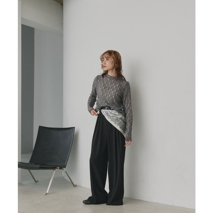 【2026SS新作】リバーシブルプチハイネックレーストップス | ad thie | 詳細画像7 