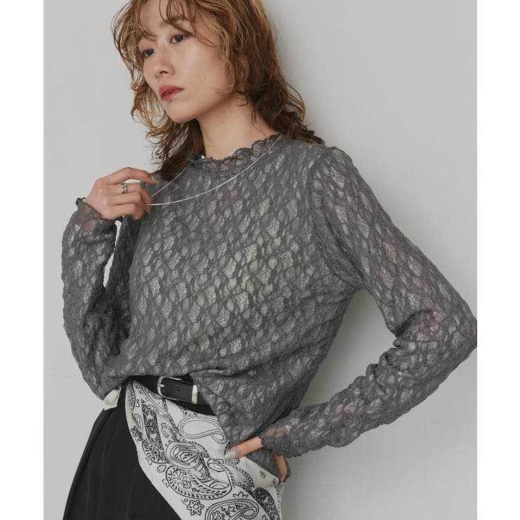 【2026SS新作】リバーシブルプチハイネックレーストップス | ad thie | 詳細画像8 