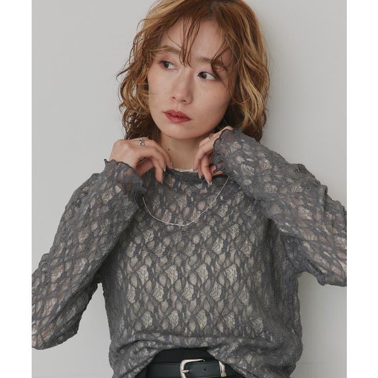 【2026SS新作】リバーシブルプチハイネックレーストップス | ad thie | 詳細画像9 