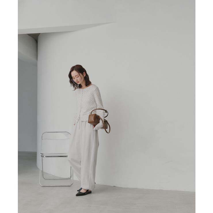 【2026SS新作】小花柄透かし編みニットカーディガン リブキャミソールセット | ad thie | 詳細画像15 