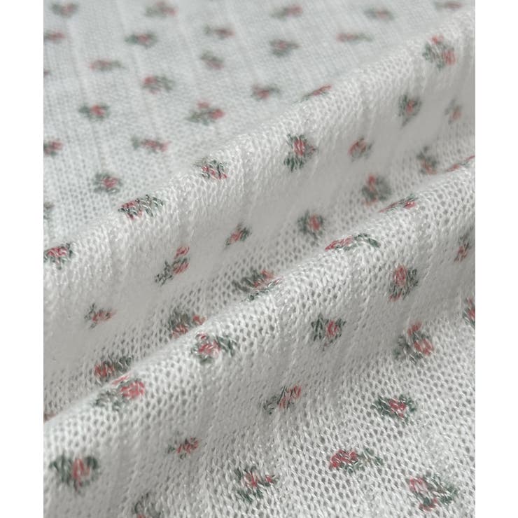 【2026SS新作】小花柄透かし編みニットカーディガン リブキャミソールセット | ad thie | 詳細画像21 