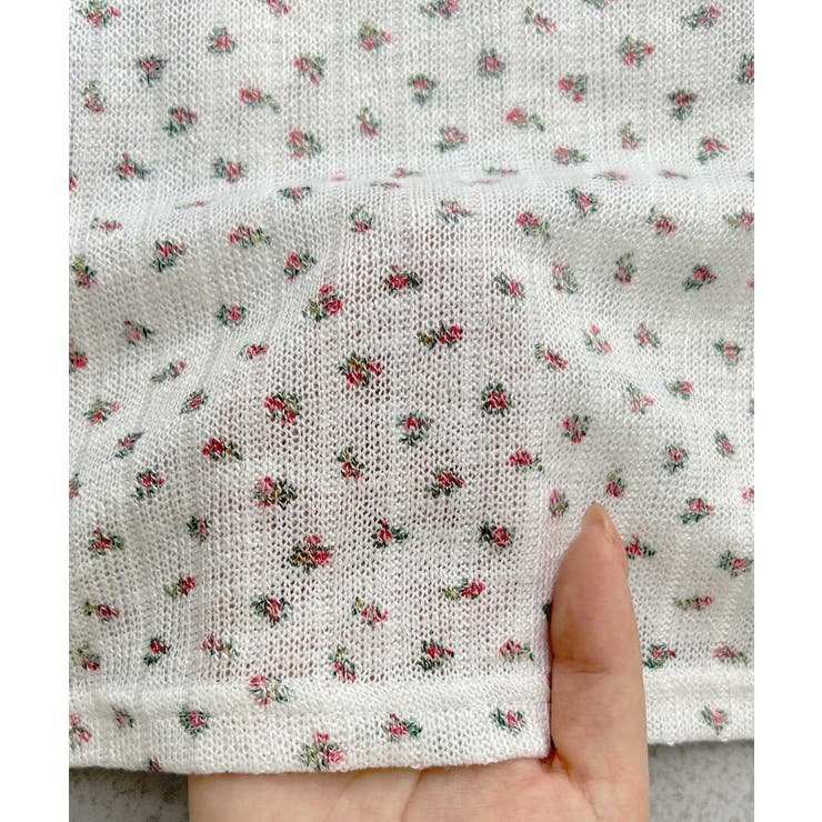 【2026SS新作】小花柄透かし編みニットカーディガン リブキャミソールセット | ad thie | 詳細画像23 