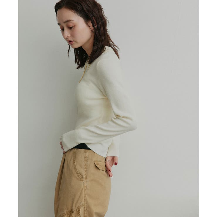 【2026SS新作】ダブルカラーポロニットトップス | ad thie | 詳細画像15 