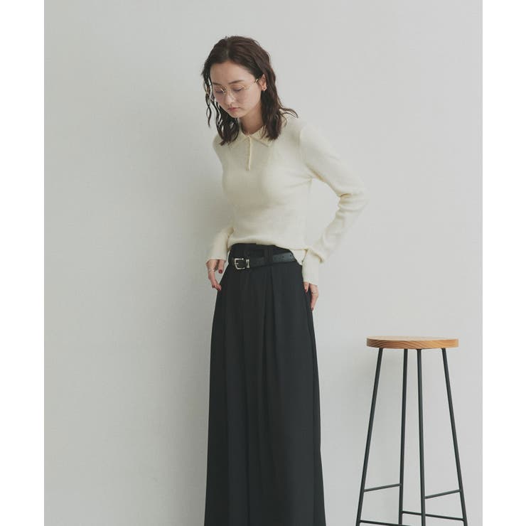 【2026SS新作】ダブルカラーポロニットトップス | ad thie | 詳細画像20 