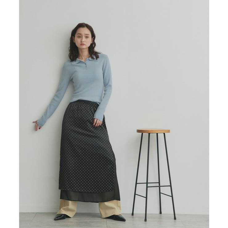 【2026SS新作】ダブルカラーポロニットトップス | ad thie | 詳細画像40 