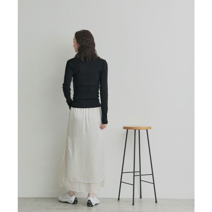 【2026SS新作】ダブルカラーポロニットトップス | ad thie | 詳細画像6 