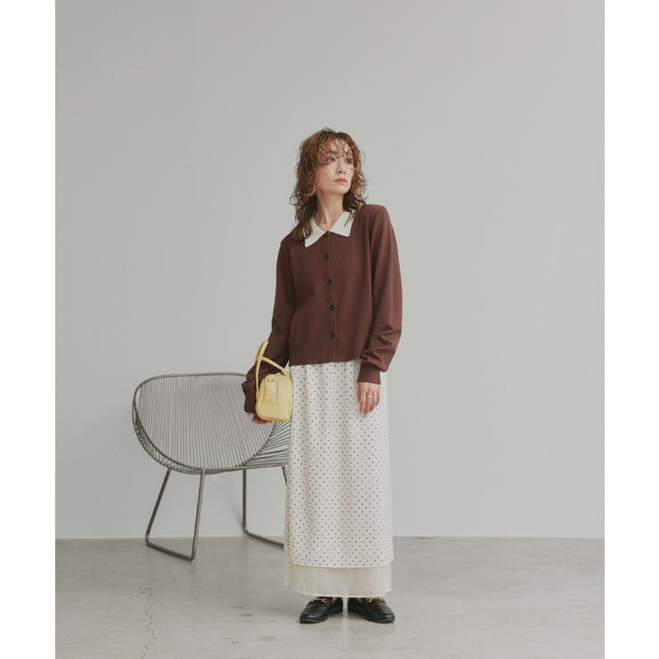 【2026SS新作】バイカラーポロニットカーディガン | ad thie | 詳細画像15 