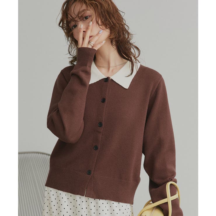 【2026SS新作】バイカラーポロニットカーディガン | ad thie | 詳細画像17 