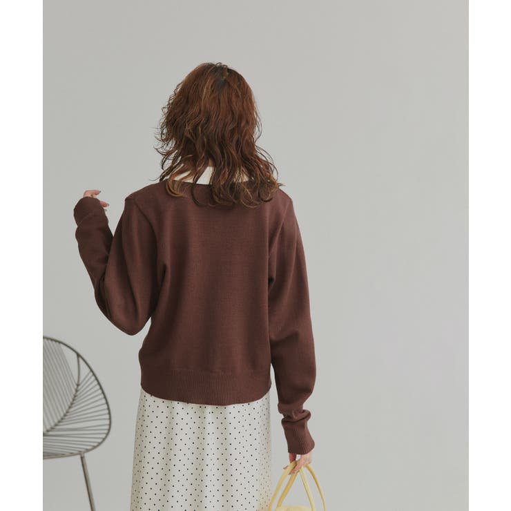 【2026SS新作】バイカラーポロニットカーディガン | ad thie | 詳細画像18 