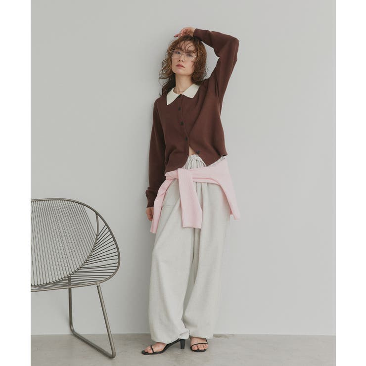 【2026SS新作】バイカラーポロニットカーディガン | ad thie | 詳細画像23 