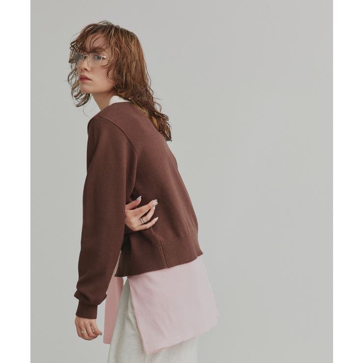 【2026SS新作】バイカラーポロニットカーディガン | ad thie | 詳細画像26 