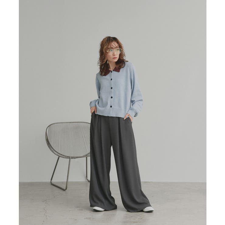 【2026SS新作】バイカラーポロニットカーディガン | ad thie | 詳細画像38 