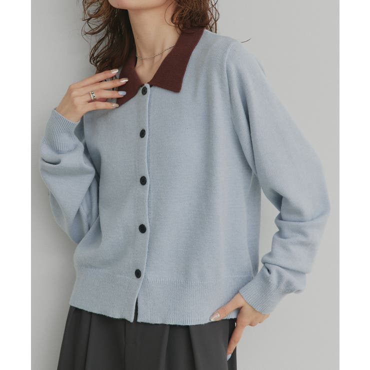 【2026SS新作】バイカラーポロニットカーディガン | ad thie | 詳細画像40 