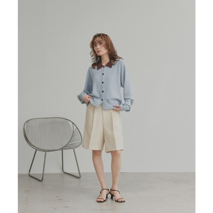 【2026SS新作】バイカラーポロニットカーディガン | ad thie | 詳細画像45 