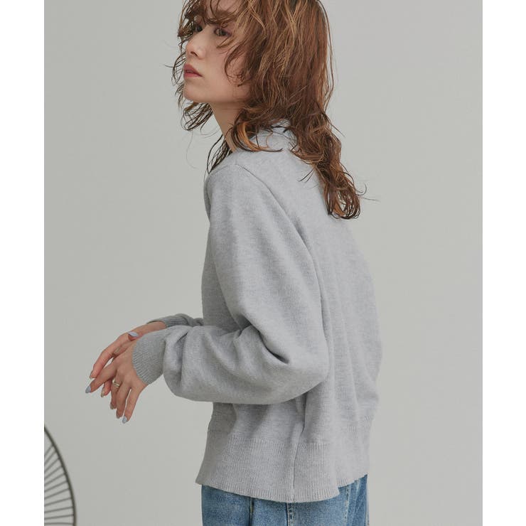 【2026SS新作】バイカラーポロニットカーディガン | ad thie | 詳細画像6 