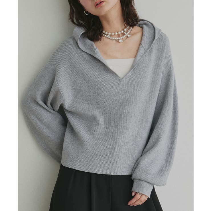 グレー | 【2026SS新作】フーディーニットプルオーバー | ad thie