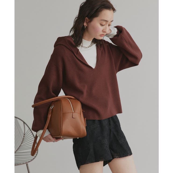 ブラウン | 【2026SS新作】フーディーニットプルオーバー | ad thie