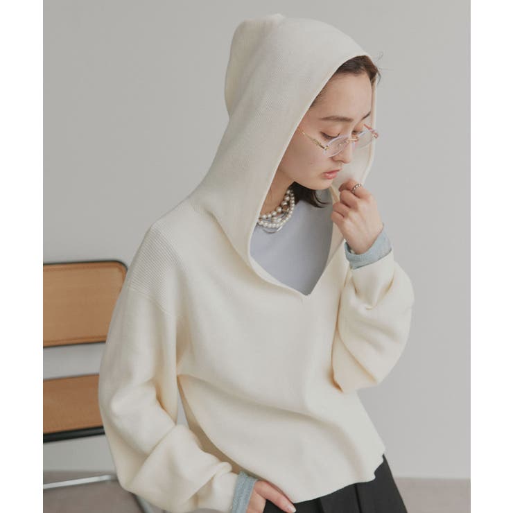 アイボリー | 【2026SS新作】フーディーニットプルオーバー | ad thie