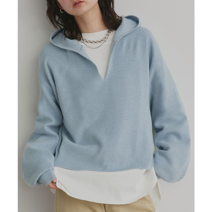 ライトブルー | 【2026SS新作】フーディーニットプルオーバー | ad thie