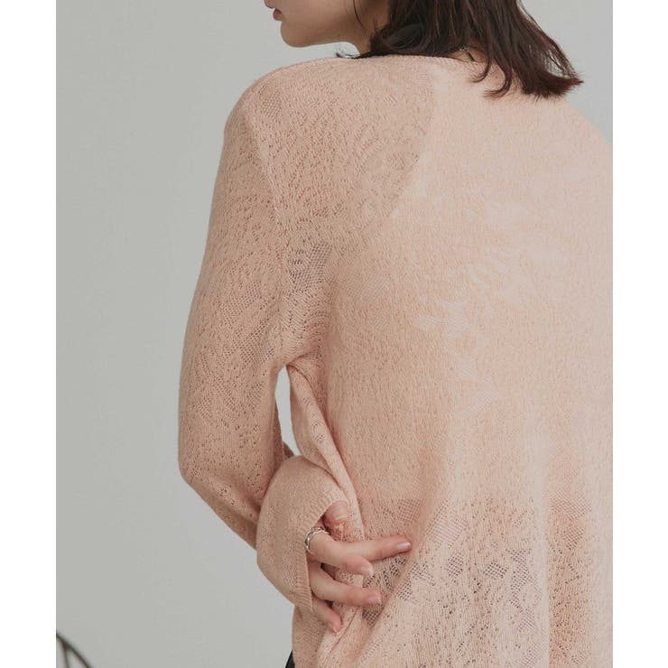 【2026SS新作】透かし柄編みラメニットトップス | ad thie | 詳細画像18 