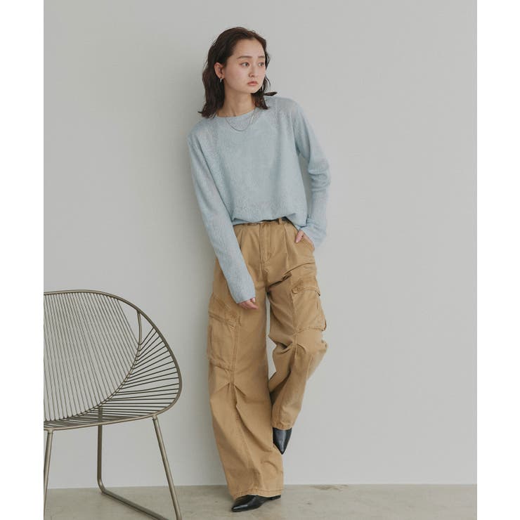 【2026SS新作】透かし柄編みラメニットトップス | ad thie | 詳細画像22 