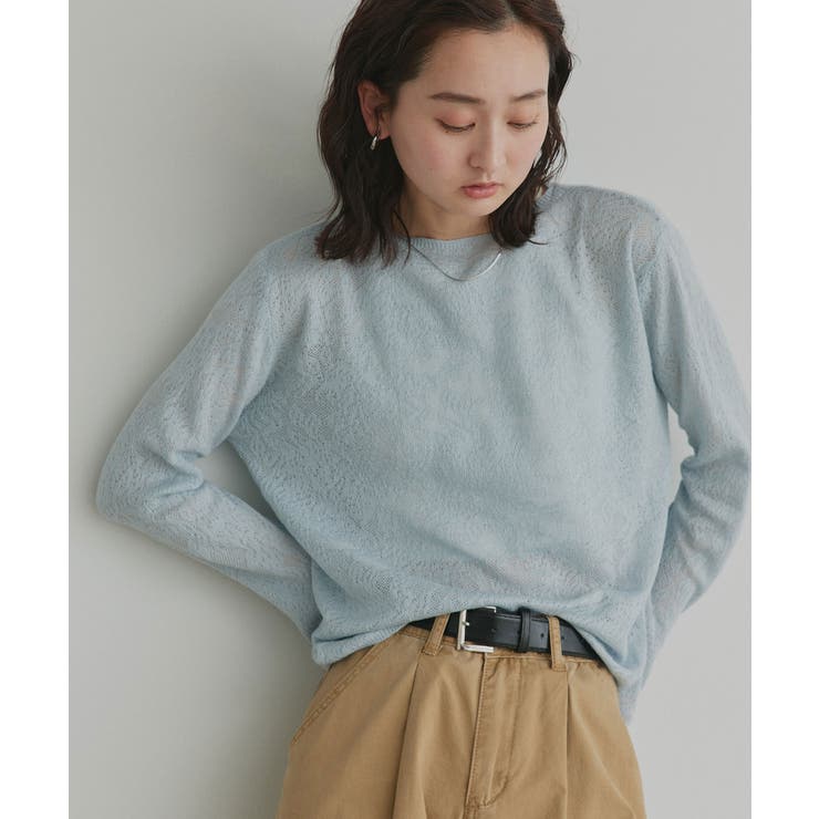 【2026SS新作】透かし柄編みラメニットトップス | ad thie | 詳細画像25 