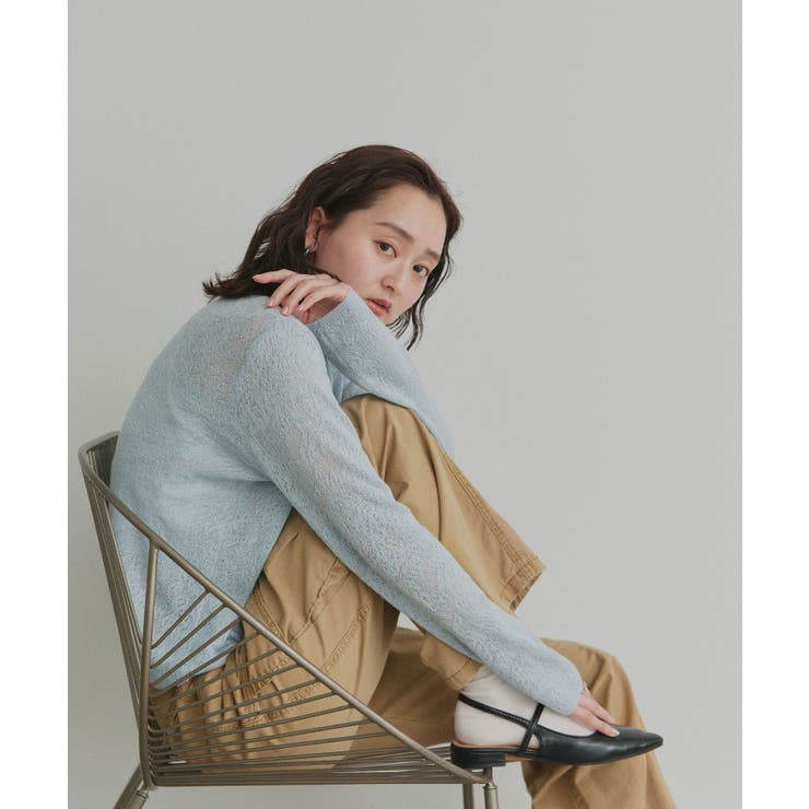 【2026SS新作】透かし柄編みラメニットトップス | ad thie | 詳細画像29 