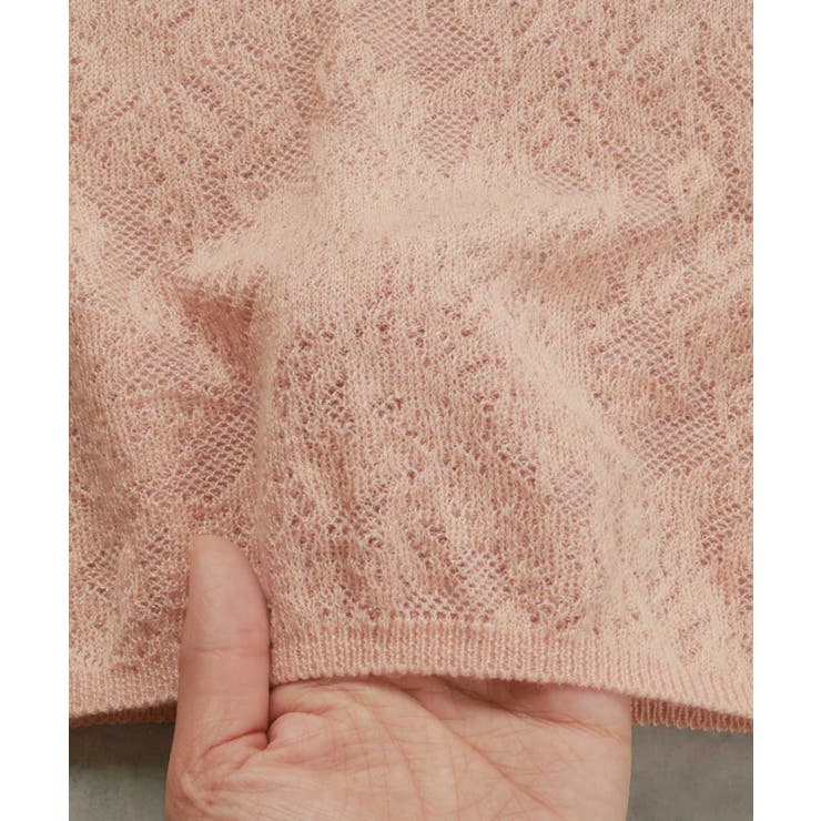 【2026SS新作】透かし柄編みラメニットトップス | ad thie | 詳細画像32 