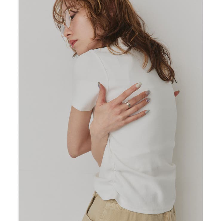 【2026SS新作】サイドギャザー フライスコンパクトスキッパーTシャツ | ad thie | 詳細画像8 