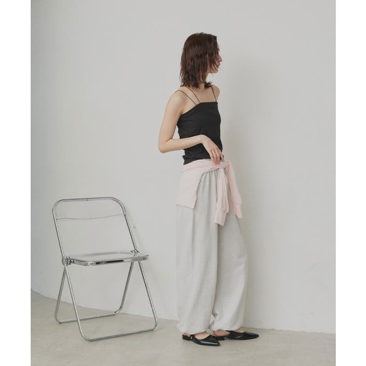 【2026SS新作】CICA配合 アシメストラップ カップ付きリブキャミソール | ad thie | 詳細画像14 