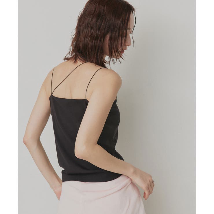 【2026SS新作】CICA配合 アシメストラップ カップ付きリブキャミソール | ad thie | 詳細画像19 