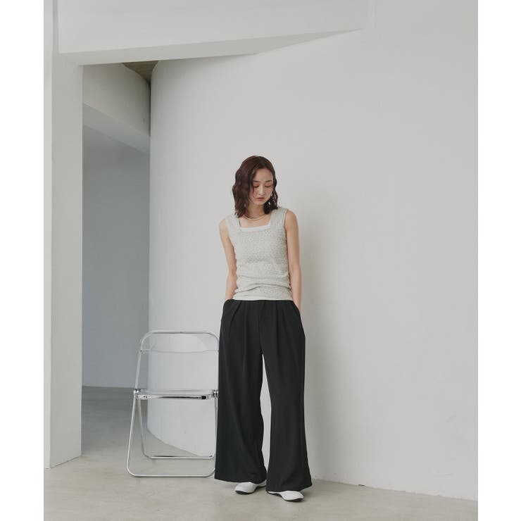 【2026SS新作】小花柄スクエアネックタンクトップ | ad thie | 詳細画像10 