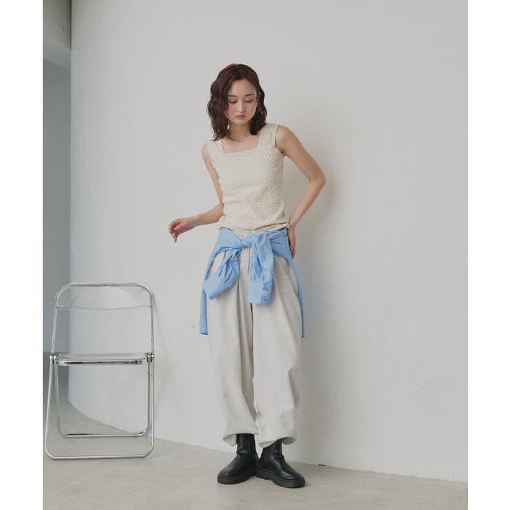 【2026SS新作】小花柄スクエアネックタンクトップ | ad thie | 詳細画像20 