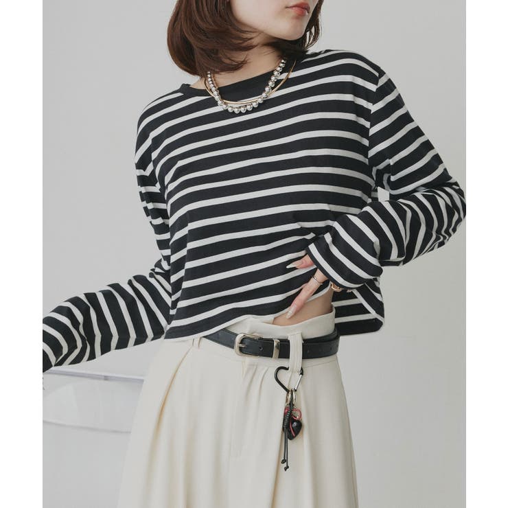 ブラック×ボーダー | 【2026SS新作】アソート ショート丈ロンT | ad thie