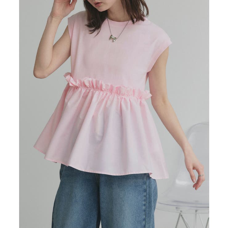 【2026SS新作】フリルドッキングノースリーブTシャツ | ad thie | 詳細画像21 