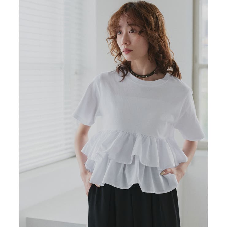 【2026SS新作】ティアードフリル ショート丈Tシャツ | ad thie | 詳細画像9 