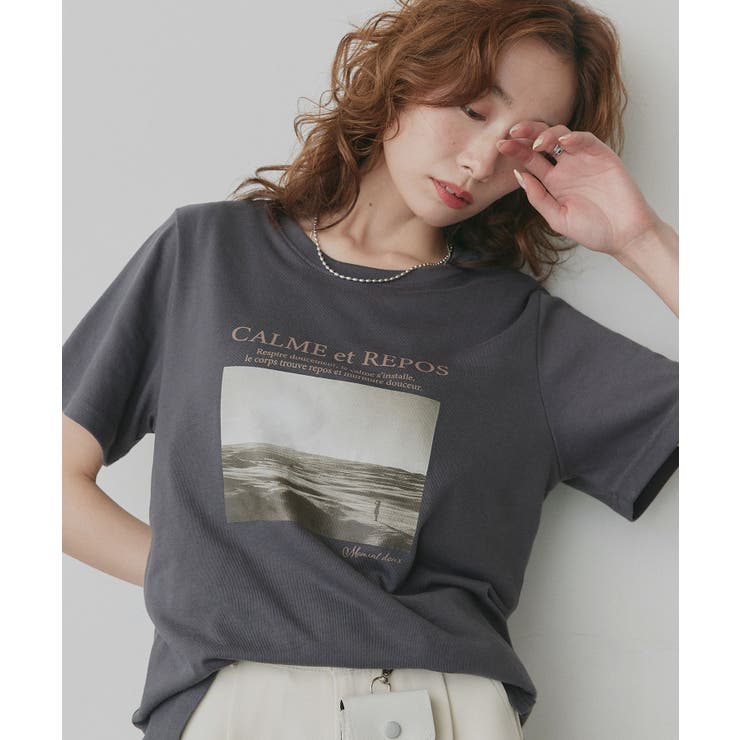 チャコール | 【2026SS新作】アソート カップ付きフォトプリントTシャツ | ad thie