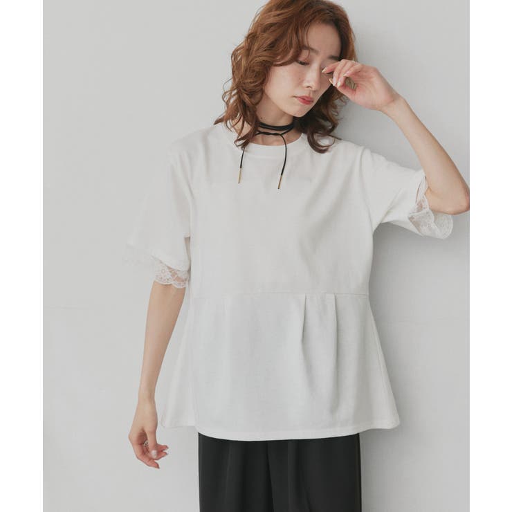 【2026SS新作】レーススリーブウエストタックTシャツ | ad thie | 詳細画像12 